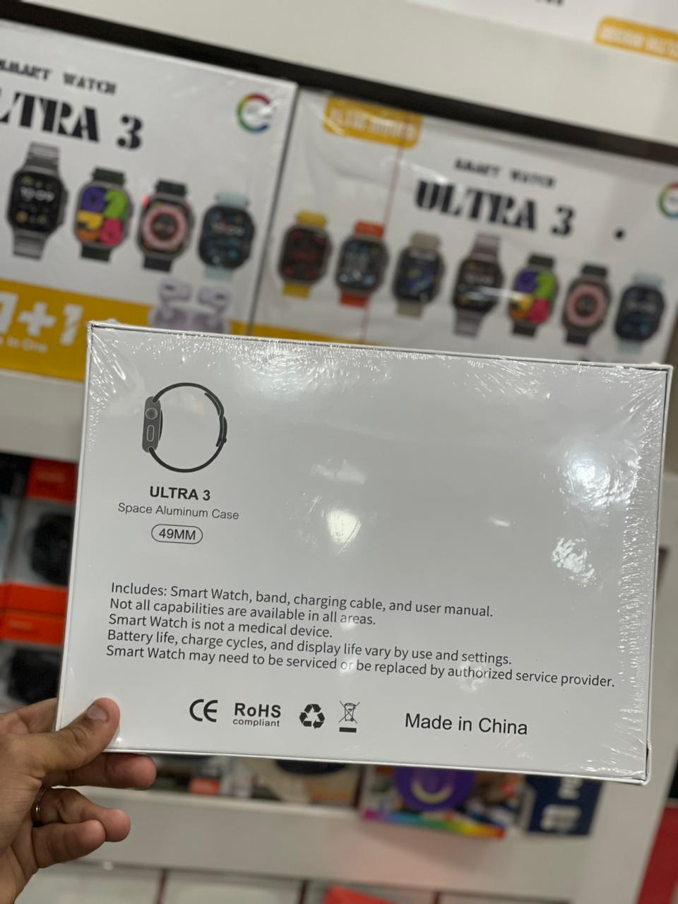 10 in 1 Ultra 3 smart watch with earbuds