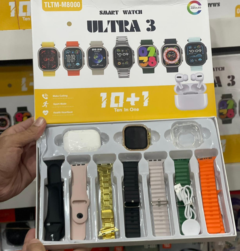 10 in 1 Ultra 3 smart watch with earbuds